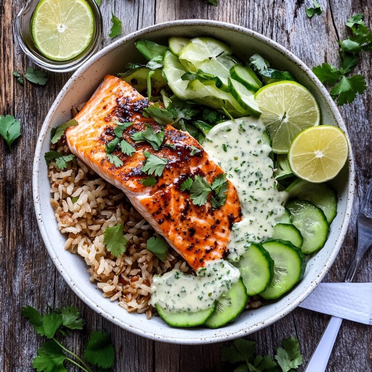 Crunchy Brown Rice Salmon Bowls With Herbed Tahini Dressing Recipe