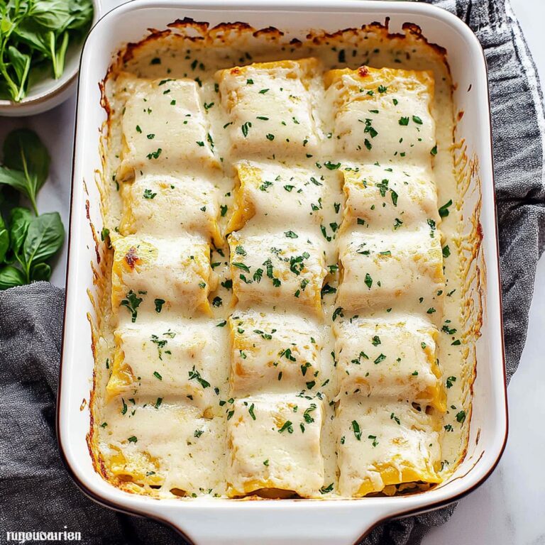 Chicken Alfredo Lasagna Rolls Recipe
