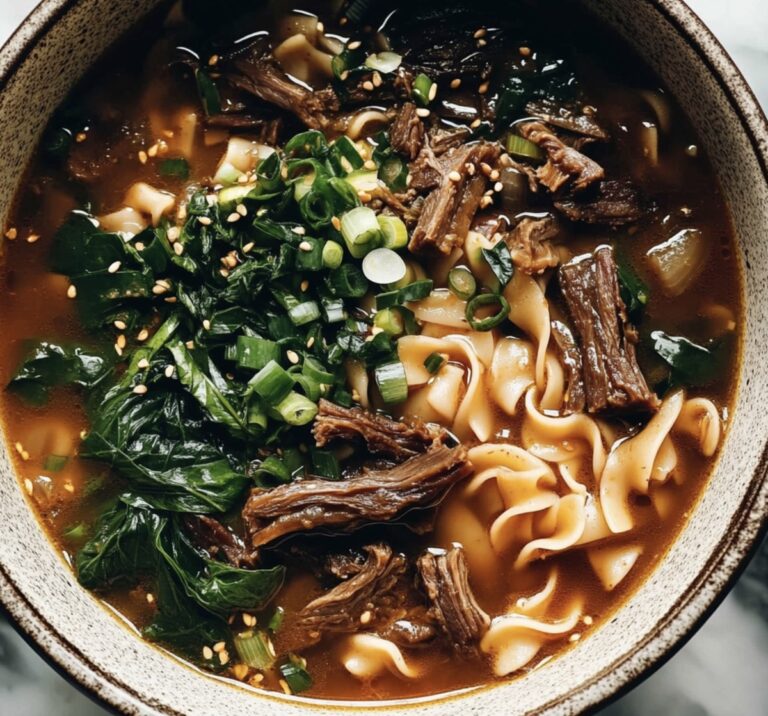Tender Instant Pot Spicy Short Rib Noodle Soup Recipe