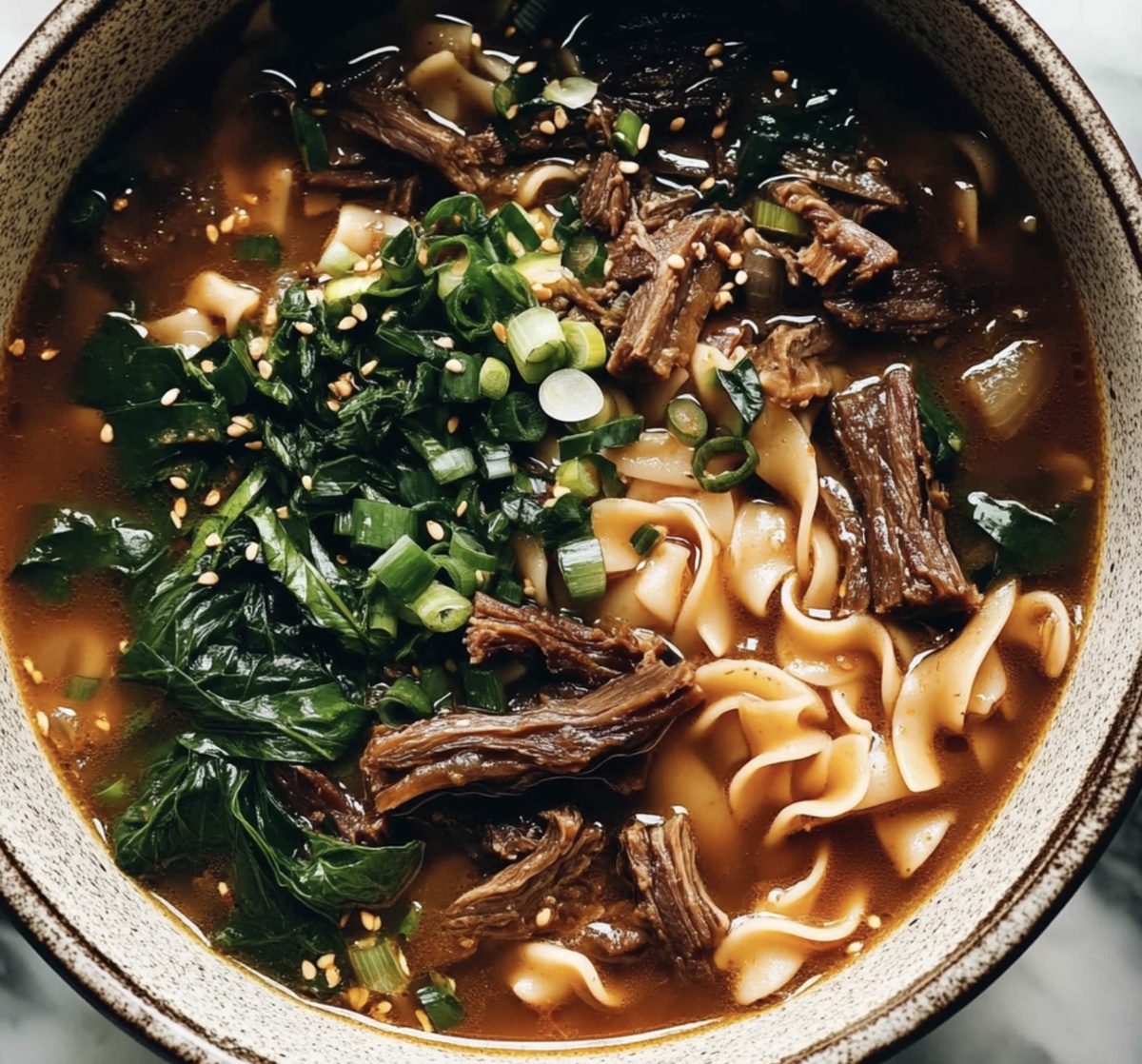 Tender Instant Pot Spicy Short Rib Noodle Soup Recipe