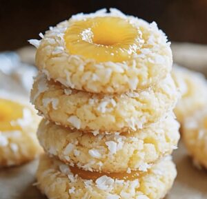 Tropical Pineapple Coconut Thumbprint Cookies Recipe