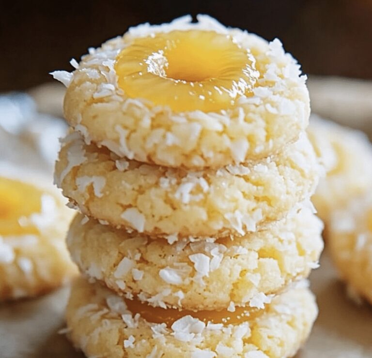 Tropical Pineapple Coconut Thumbprint Cookies Recipe