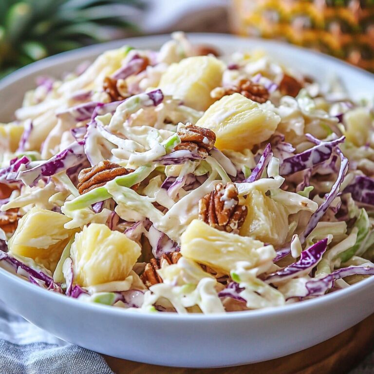 Tangy Pineapple Walnut Raisin Coleslaw Recipe