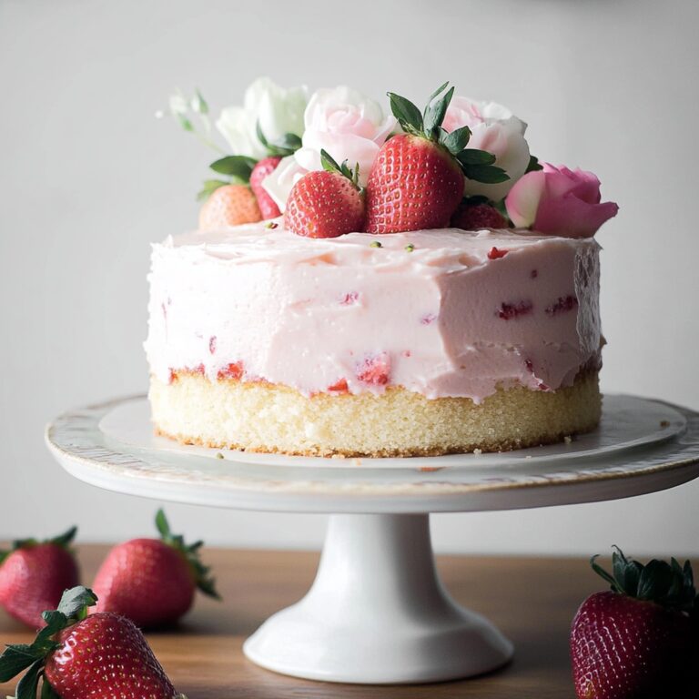 Vanilla Bean Cake With Strawberry Cream Cheese Frosting Recipe