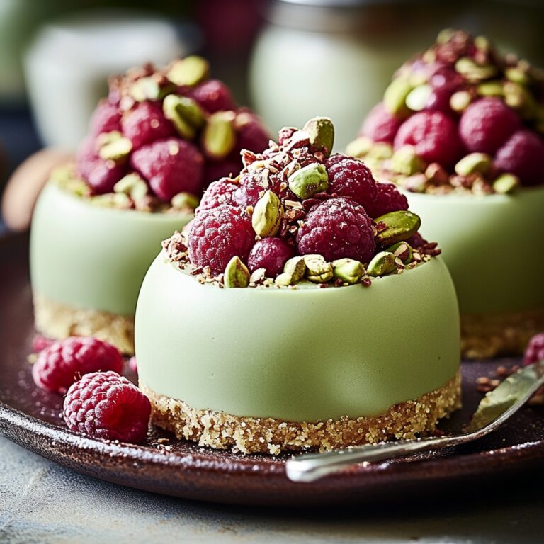 Extraordinary Pistachio & Raspberry Cheesecake Domes Recipe