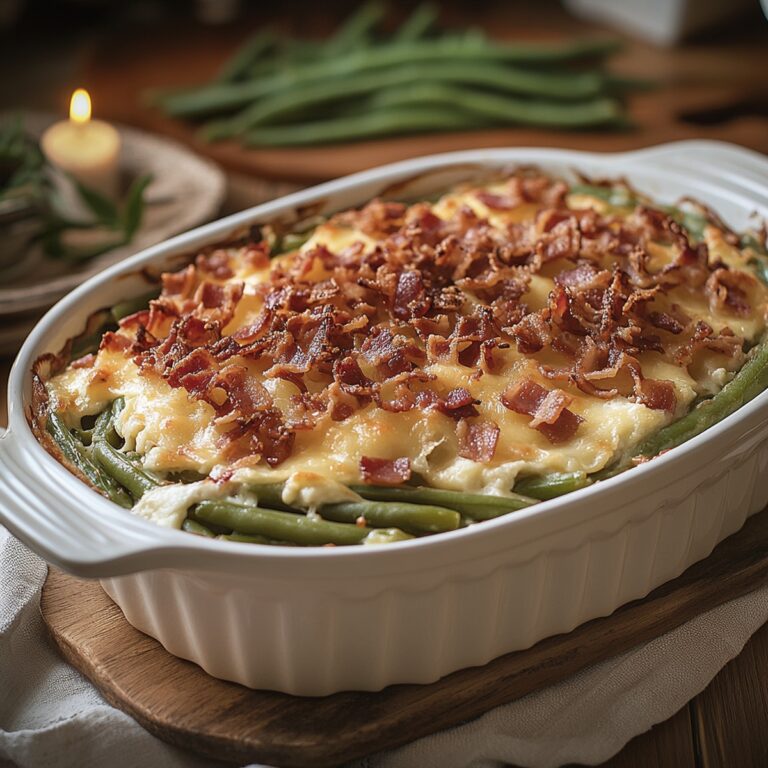 Crispy Cream Cheese And Bacon Green Bean Casserole Recipe