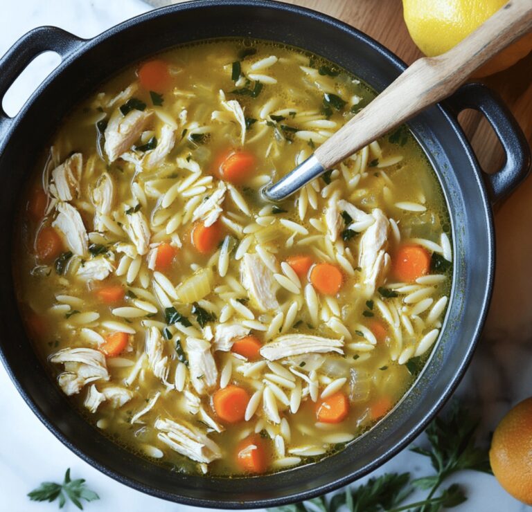 Hearty Lemon Chicken Orzo Soup Recipe