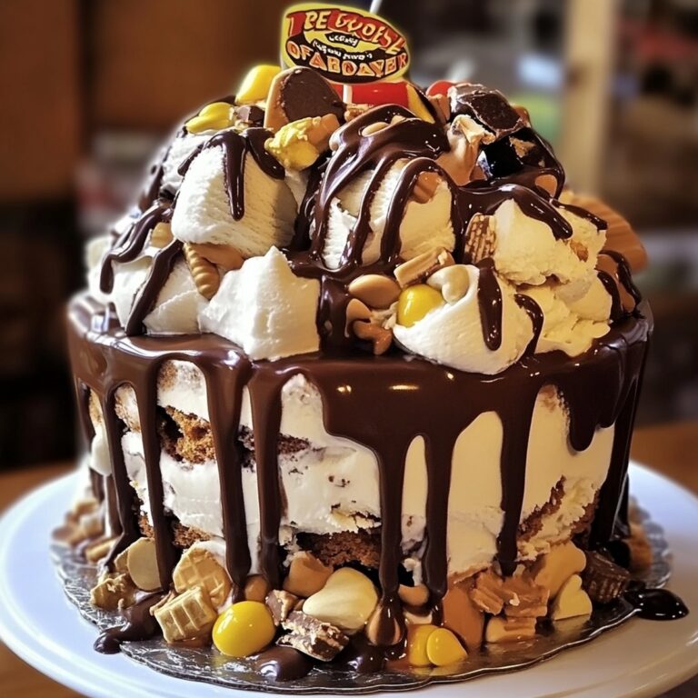 Reeses Overload Ice Cream Sundae Cake Recipe