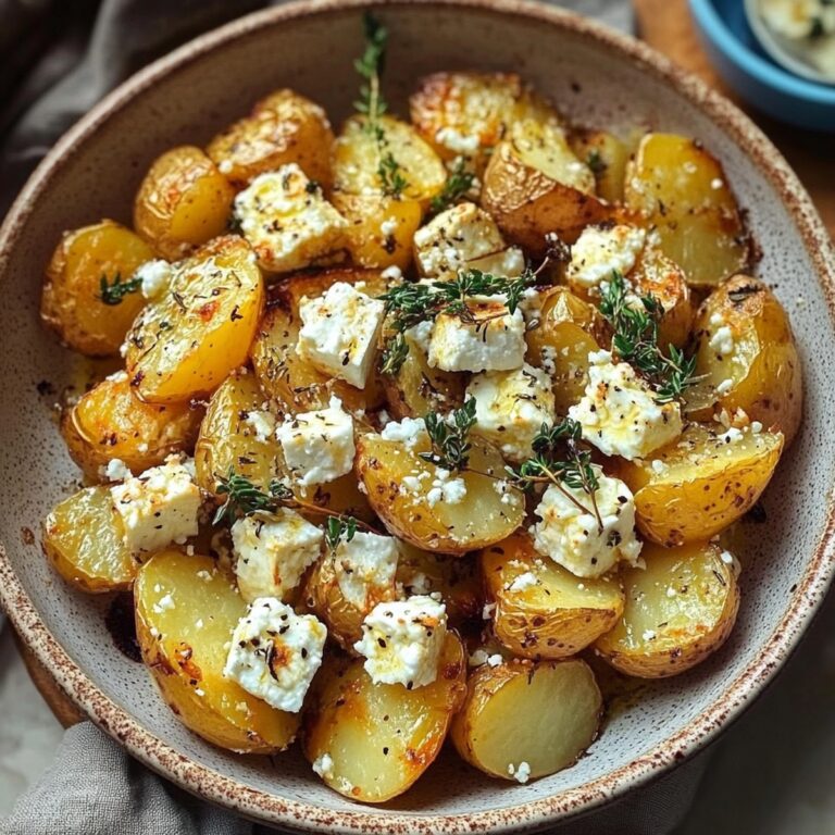 Roasted Potatoes With Baked Feta And Garlic Recipe