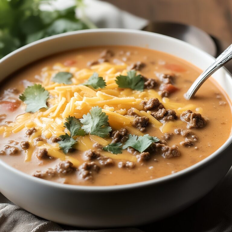 Hearty Cheesy Ground Beef Taco Soup Recipe