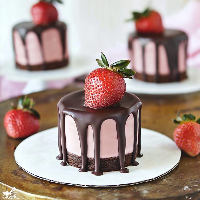 Chocolate-Covered Strawberry Mini Cakes Recipe