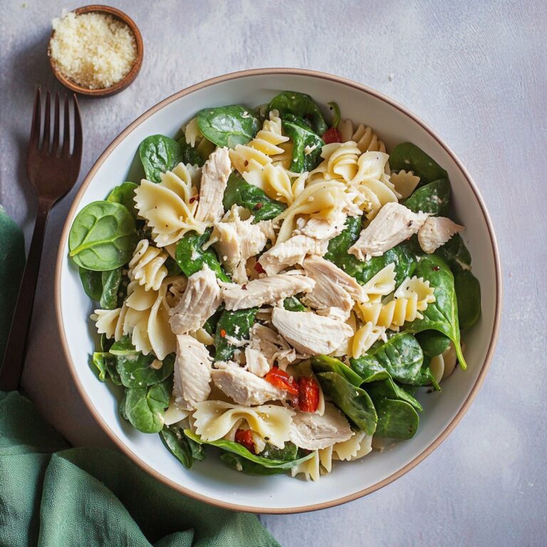 Cold Chicken Spinach Pasta Salad Recipe
