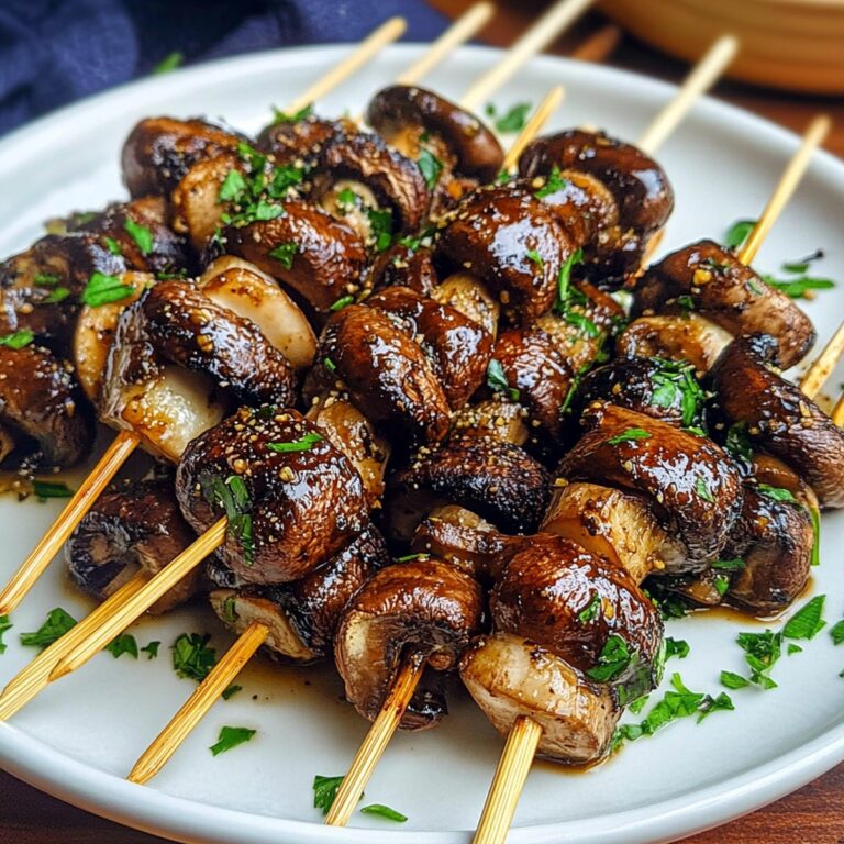 Succulent Balsamic Garlic Grilled Mushroom Skewers Recipe