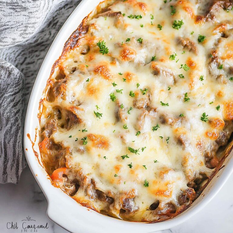 Hearty Philly Cheesesteak Casserole Recipe