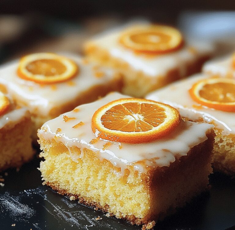 Moist Orange Drizzle Traybake Cake Recipe