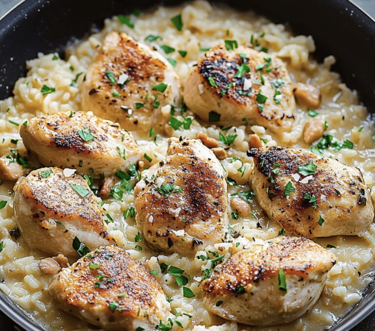 One-Pan Creamy Parmesan Chicken & Rice Recipe