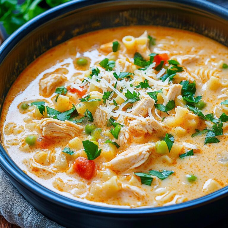 Spicy Parmesan Cajun Chicken Pasta Soup Recipe