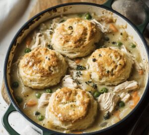 Hearty Chicken Pot Pie With Biscuits Recipe