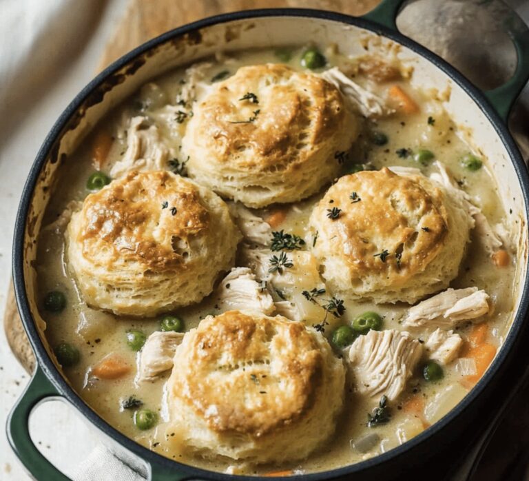 Hearty Chicken Pot Pie With Biscuits Recipe