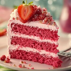 Triple Layer Strawberry Cake Recipe