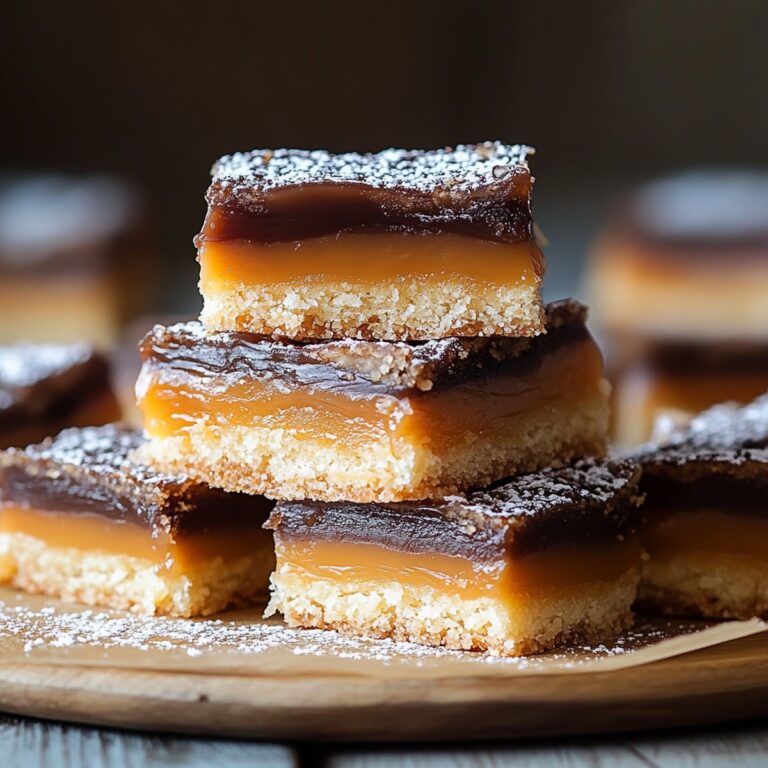 Gooey Layered Caramel Shortbread Bars Recipe