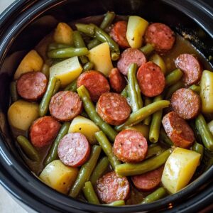 Hearty Crockpot Kielbasa And Green Beans Recipe