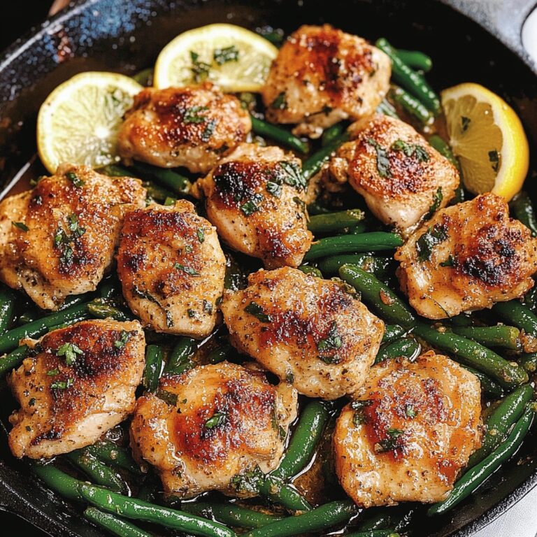 Lemon Garlic Butter Chicken And Green Beans Skillet Recipe