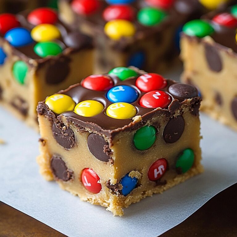 No-Bake M&M Cookie Dough Bars Recipe