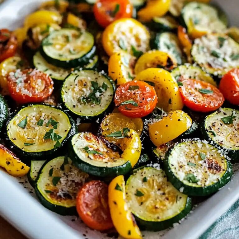 Crispy Roasted Garlic-Parmesan Zucchini, Squash, And Tomatoes Recipe