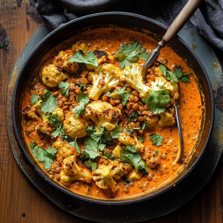 Spice-Roasted Cauliflower In Coconut Tomato Sauce With Lentils Recipe