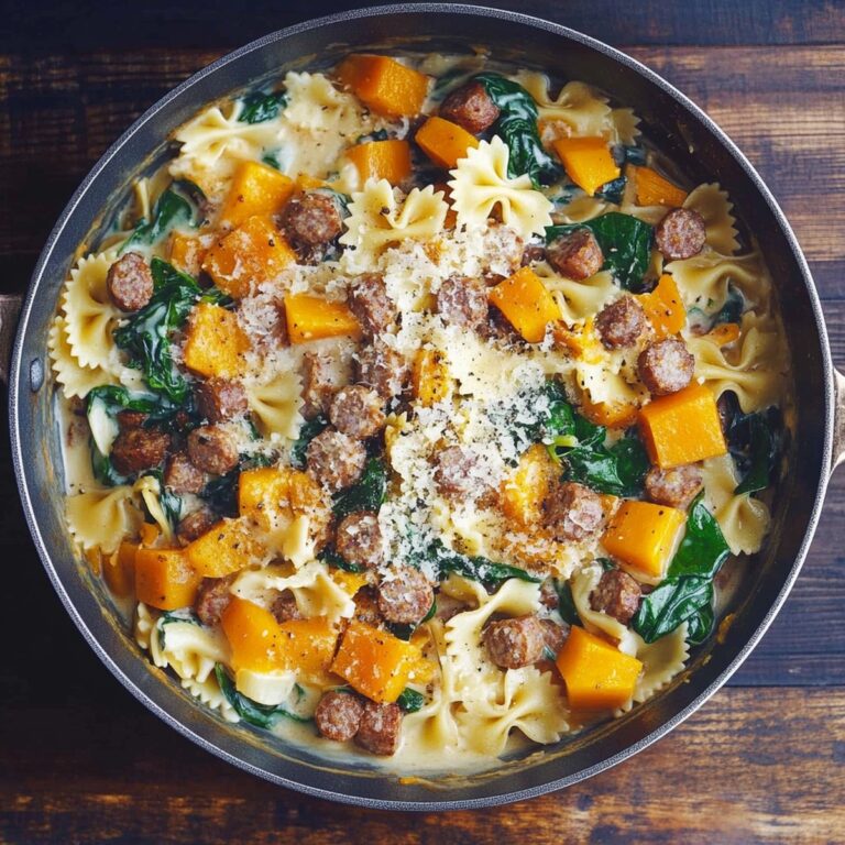 Creamy Roasted Butternut Squash Pasta With Sausage And Spinach Recipe