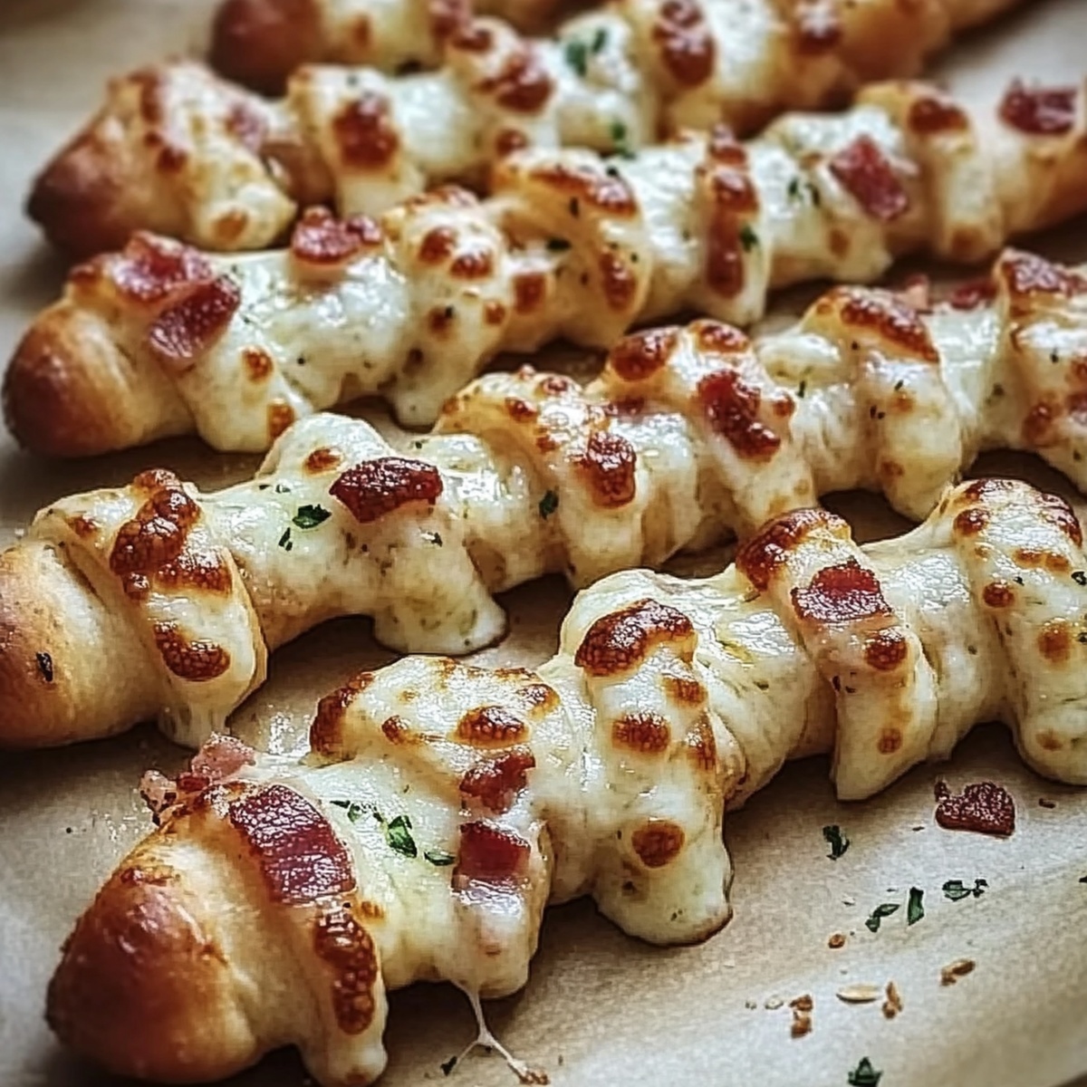 Garlic Butter Bacon Alfredo Pizza Twists Recipe