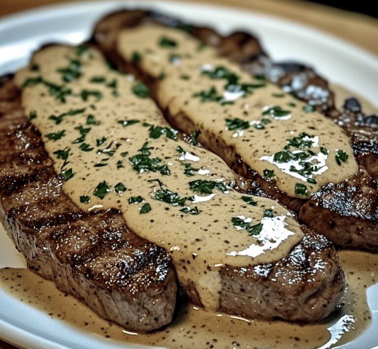 Juicy Steak With Creamy Garlic Sauce Recipe