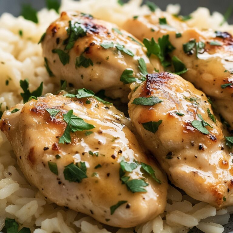 Juicy Garlic Butter Chicken With Parmesan Rice Recipe