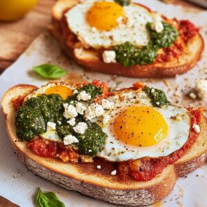 Shakshouka Toast With Feta Fried Eggs Recipe
