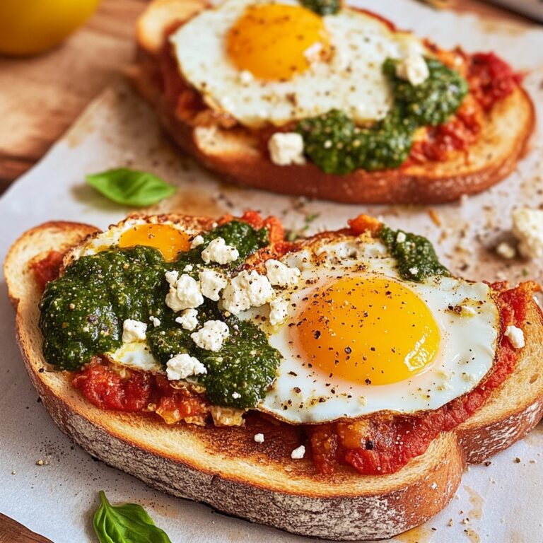 Shakshouka Toast With Feta Fried Eggs Recipe