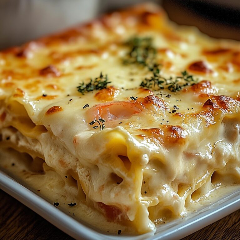 Elegant Shrimp Lasagna With White Sauce And Cheese Recipe
