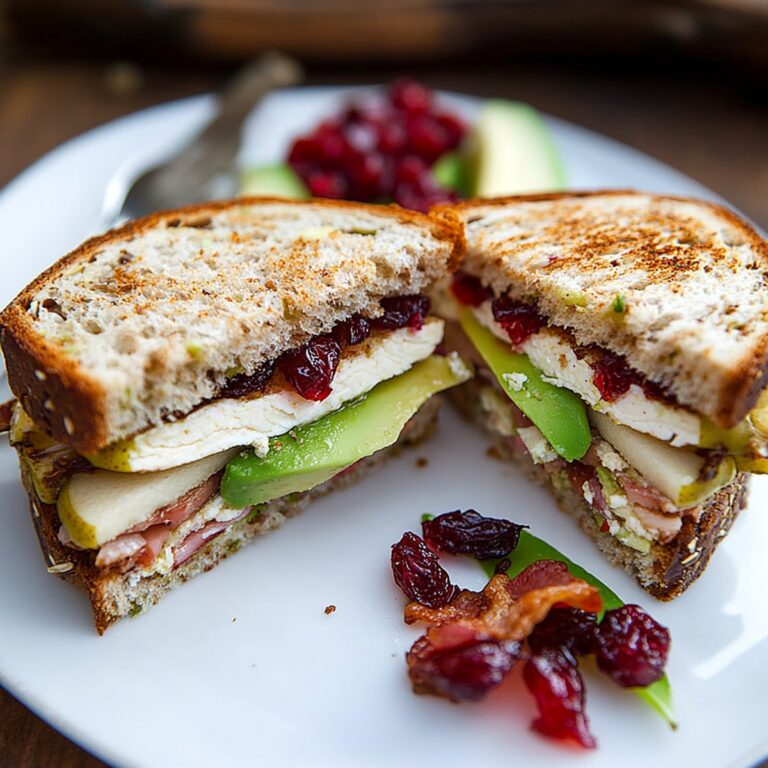 Gourmet Turkey, Cranberry, Brie And Pear Sandwiches With Avocado And Bacon Recipe