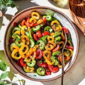 Zesty Tiktok Cucumber And Bell Pepper Salad Recipe