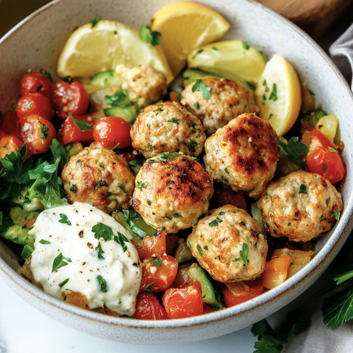 Mediterranean Chicken Meatballs Recipe