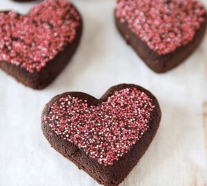 Chocolate Shortbread Heart Cookies Recipe