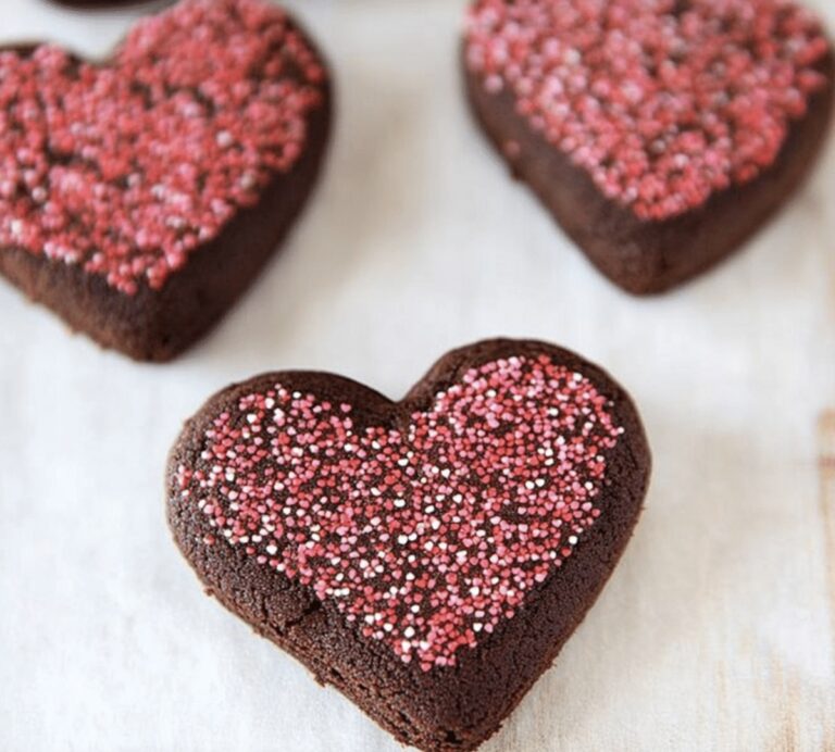 Chocolate Shortbread Heart Cookies Recipe