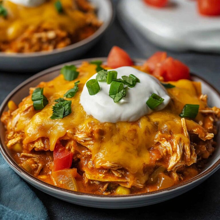 Hearty Crock Pot Chicken Enchilada Casserole Recipe