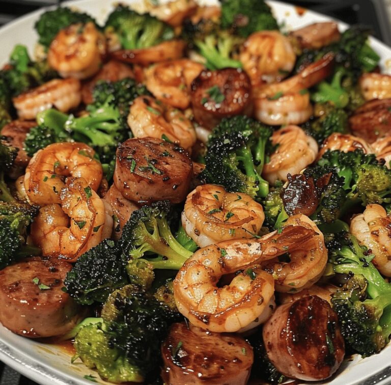 Succulent Honey Garlic Shrimp, Sausage & Broccoli Recipe