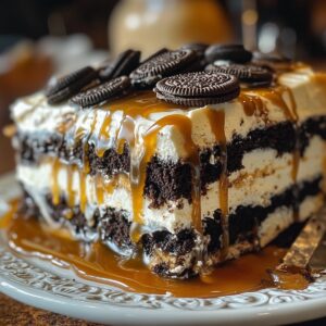 Effortless Salted Caramel Oreo Icebox Cake Recipe