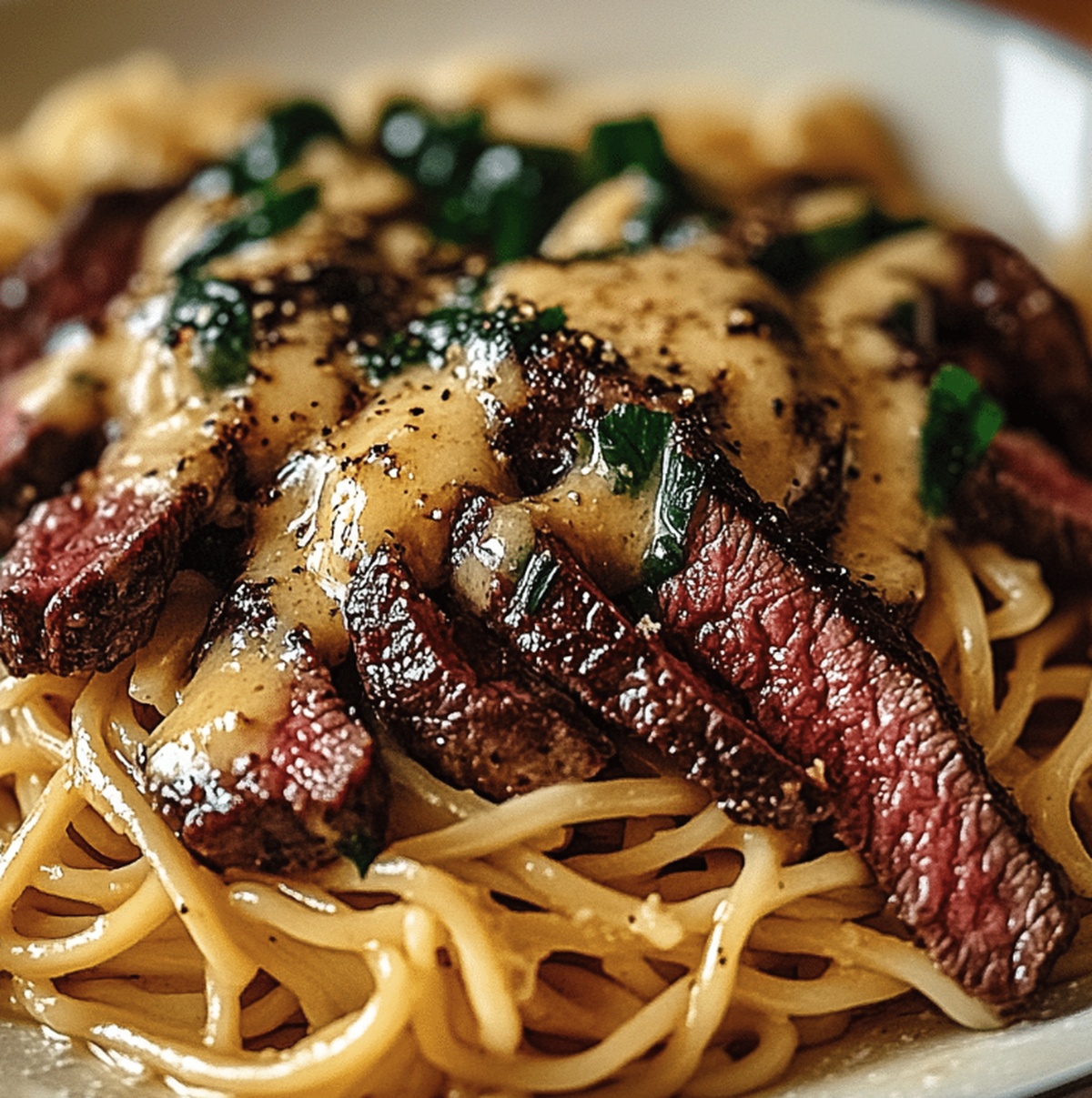 Sizzling Garlic Butter Steak Lightning Noodles Recipe