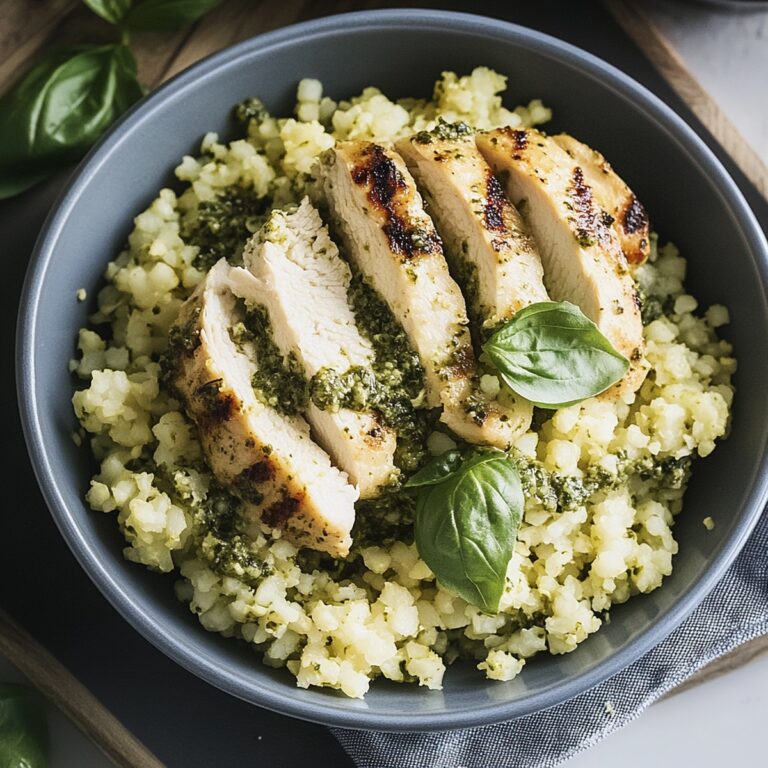 Mouthwatering Pesto Chicken Cauliflower Rice Recipe