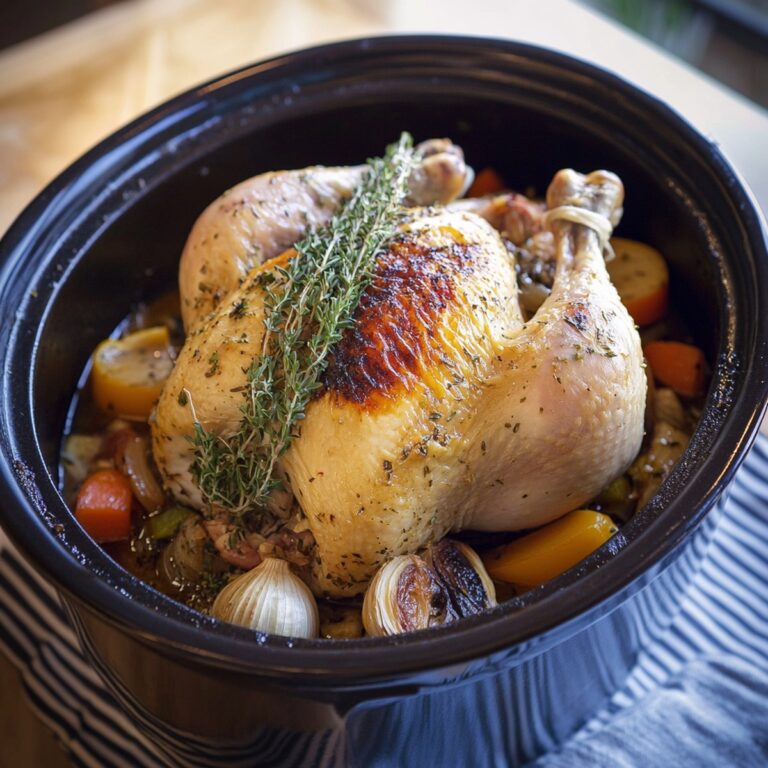 Tender Slow Cooker Whole Chicken With Garlic Recipe