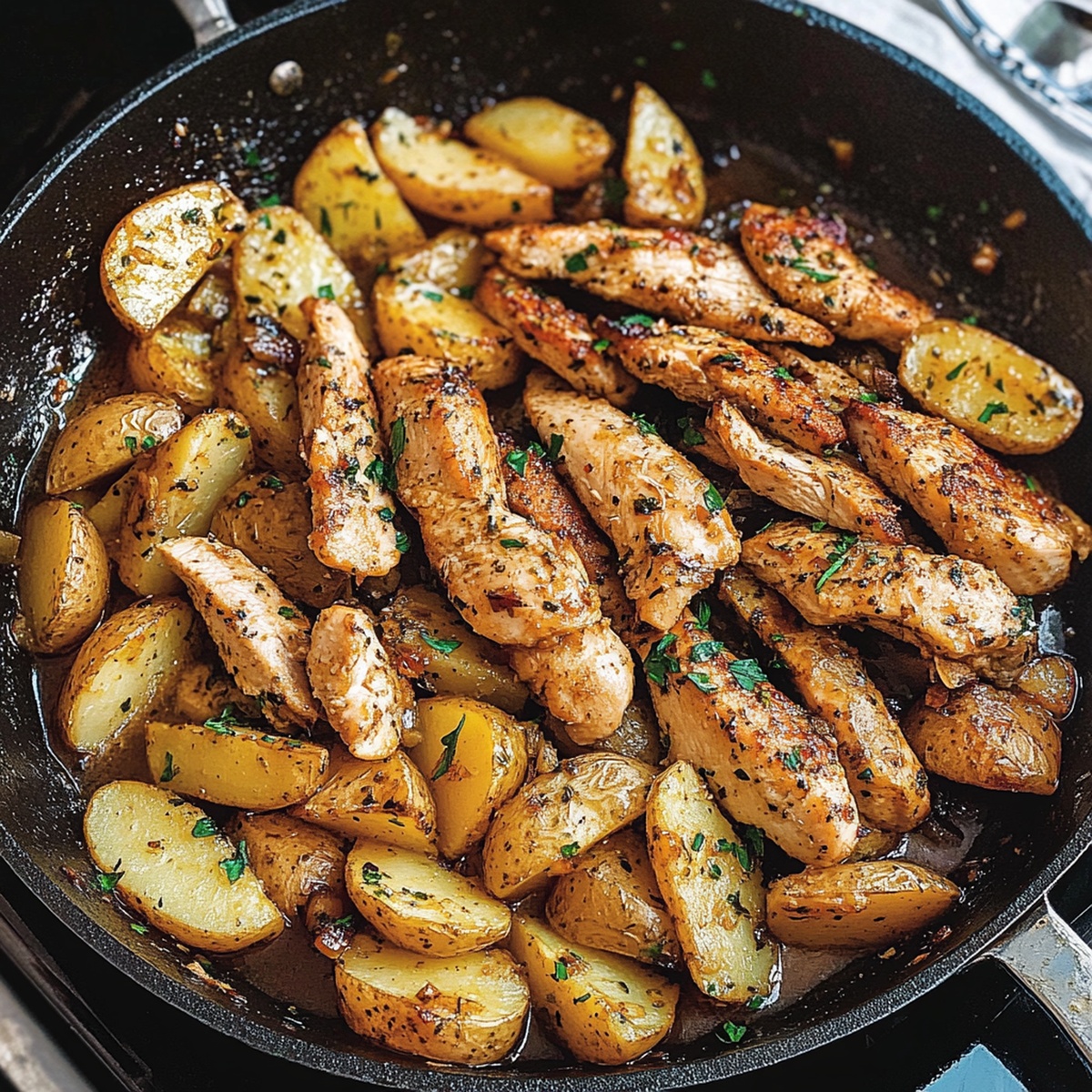 Garlic Butter Chicken And Potatoes Skillet Recipe