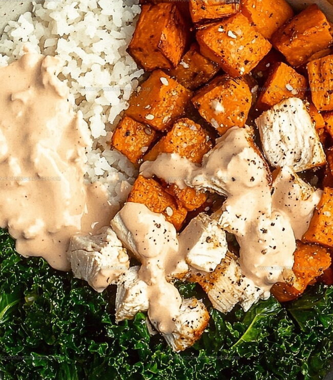 Cooking Instructions For Roasted Sweet Potato, Chicken, Kale, And Rice Bowls For Two